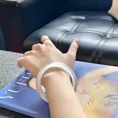 喜宝春花 新品特补白月光诸事顺利福禄平安平安喜乐小众百搭素圈福气转运小众百搭国风新中式礼盒好运 猫眼石 手镯 女款