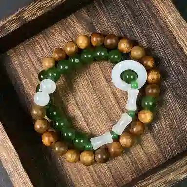 喜宝春花 竹节跑环  诸事喜乐国风小众新中式复古新中式百搭福禄吉祥时尚百搭好运 檀木 木作手串 男女同款情侣款