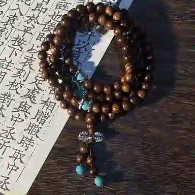 喜宝春花 黑梨花多圈 诸事喜乐国风小众新中式复古新中式百搭福禄吉祥时尚百搭好运 花梨木 手串 男女同款情侣款