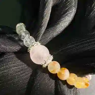 【灵隐上上签财运亨通】 喜宝春花 宫廷草莓晶佛珠转运珠跑环 冰透白水晶 正缘桃花粉水晶佛珠新中式#好运天然 黄水晶 手串 男女同款情侣款