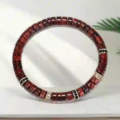 喜宝春花 单圈  诸事喜乐国风小众新中式复古新中式百搭福禄吉祥时尚百搭好运 血檀 木作手串 男女同款情侣款