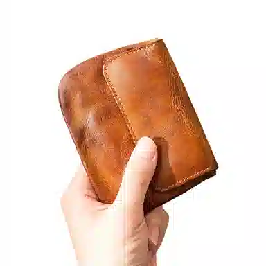 后步 小众不撞款简约复古多功能轻薄休闲日常个性 头层牛皮 零钱包 男女同款情侣款 多色