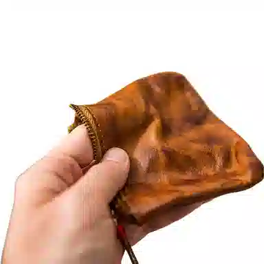 后步 复古手工个性小巧简约休闲精致收纳艺术擦色 头层植鞣牛皮真皮 钱包零钱卡包 迷你 男女同款情侣款 棕色/咖啡/黑色