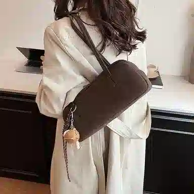 三只小鸭 高级感时尚潮流通勤 腋下包 麂皮 单肩包 女款 多色