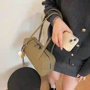 三只小鸭 高级感时尚潮流通勤 腋下包 麂皮 单肩包 女款 多色