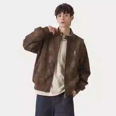 CHARLIE GOLF Vintage Suede Coach Jacket