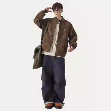 CHARLIE GOLF Vintage Suede Coach Jacket