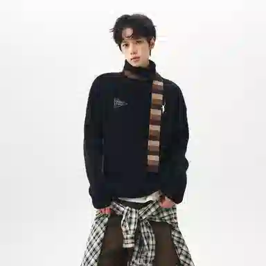 CHARLIE GOLF Basic Logo Turtleneck Sweater