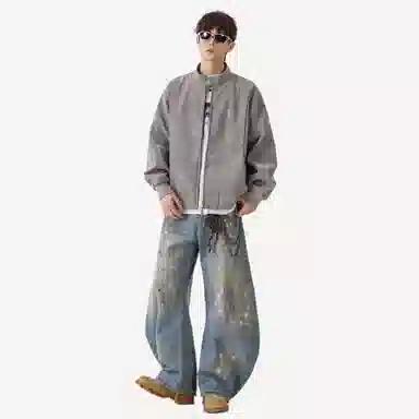 CHARLIE GOLF Vintage Suede Coach Jacket