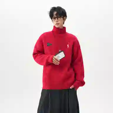 CHARLIE GOLF Basic Logo Turtleneck Sweater