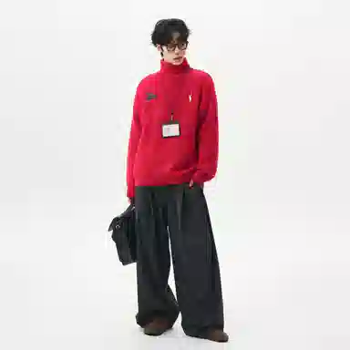 CHARLIE GOLF Basic Logo Turtleneck Sweater