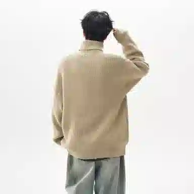 CHARLIE GOLF Basic Logo Turtleneck Sweater