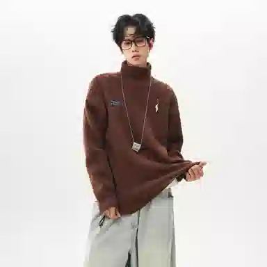 CHARLIE GOLF Basic Logo Turtleneck Sweater