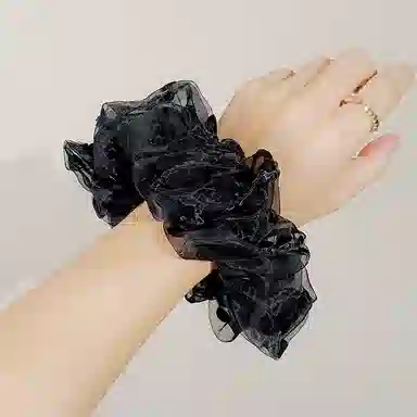 Zuoou Large Polka Dot Organza Ponytail Holder