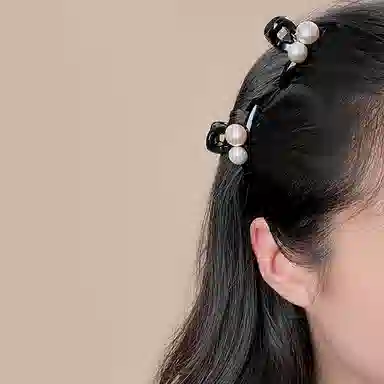 左欧 复古珍珠小抓夹高级感刘海夹小号鲨鱼夹子 发夹 女款