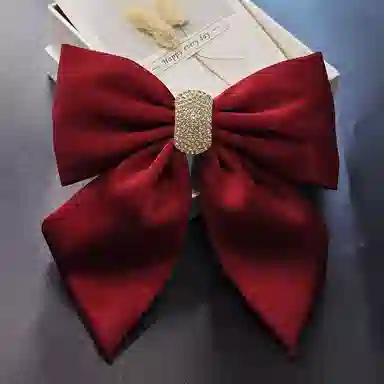 左欧 大蝴蝶结优雅弹簧夹发饰 发卡头饰夹子头花 布艺 合金 发夹 女