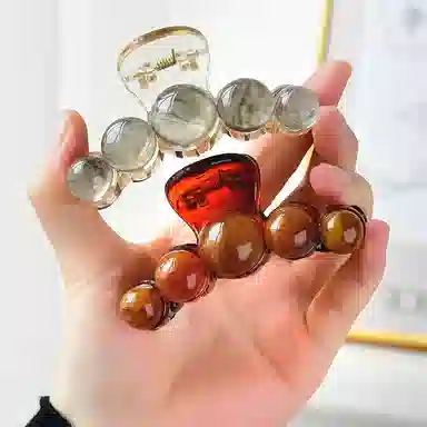 左欧 半扎原创设计高级感 亚克力 发夹 女款