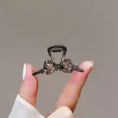 左欧 短发半扎发发量少后脑勺水钻蝴蝶结一字夹头发 发夹 女款