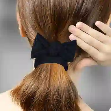 左欧 高马尾发绳黑色加粗皮筋扎头绳女生高颜值春夏高弹力耐用 发圈 女款