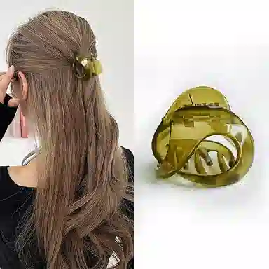 左欧 异形设计中号抓夹 半扎发 异形高马尾发抓后脑勺鲨鱼夹 发夹 女款