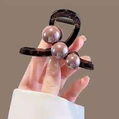 左欧 气质高级感珍珠后脑勺发量少 亚克力 发夹 女款