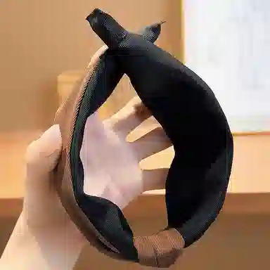 左欧 百搭高颅顶发捆头箍宽边麻花显脸小发卡 发箍 女款