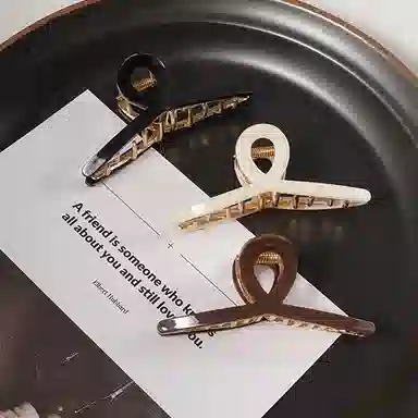 左欧 发量少 后脑勺盘发 高级感鲨鱼夹 发夹 女款