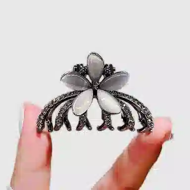 左欧 中号抓夹半扎发花朵后脑勺鲨鱼夹子顶夹 合金 发夹 女款