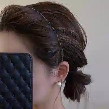 左欧 极细高级感细黑色不勒头防滑显脸小减龄发捆 发箍 女款