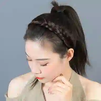 左欧 麻花辫假发 编发高颅顶显发量鱼骨辫子发卡 发箍 女款