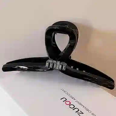 左欧 抓夹大号水钻字母黑色发量多交叉鲨鱼夹发卡夹子头饰 亚克力 发夹 女款