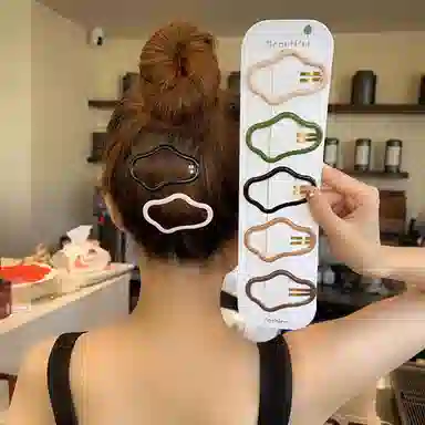 左欧 彩色十件套可爱云朵碎 碎发整理后脑勺 发夹 女款