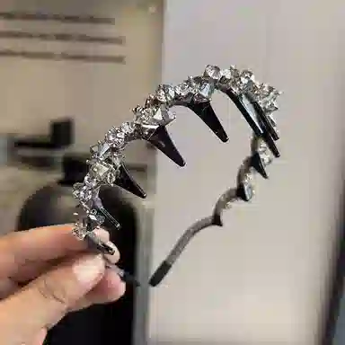 左欧 发捆头饰高颅顶轻奢带齿头箍 高级感时尚洋气串珠 水晶 发箍 女款