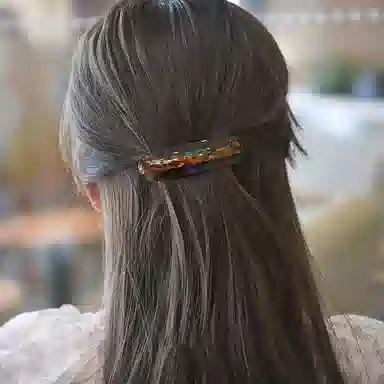 左欧 半扎低马尾 合金 发夹 女款