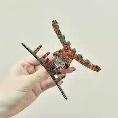 左欧 精致复古时尚高档抓夹女简约后脑勺公主头发抓马尾抓夹气质鲨鱼夹发卡头饰 发夹 女款