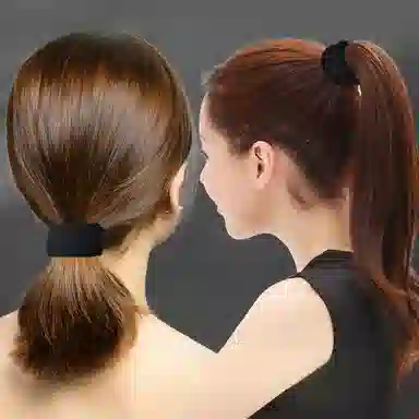 左欧 扎头发蝴蝶结 精致可爱高弹力简约韩国黑色发圈 布艺 头绳 女款