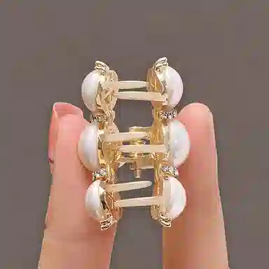 左欧 精致小巧刘海夹子 小号后脑勺抓夹 珍珠水钻 发夹 女款