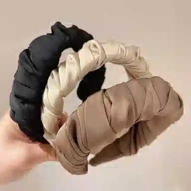 左欧 气质丝滑褶皱 缎面 发箍 女款