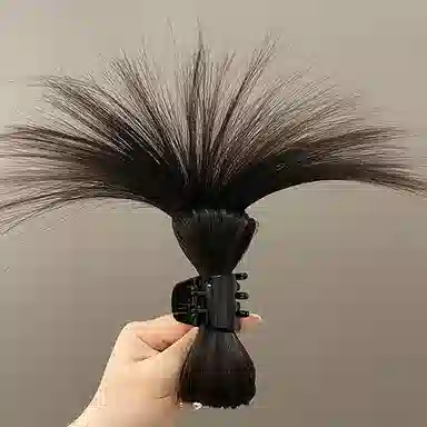 左欧 假发抓夹女半扎发喷泉高马尾半扎丸子头鸡窝头发量少发抓顶夹头饰 发夹 女款