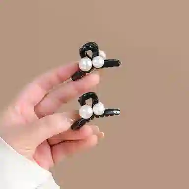左欧 复古珍珠小抓夹高级感刘海夹小号鲨鱼夹子 发夹 女款