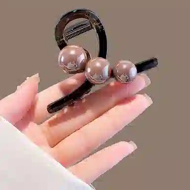 左欧 气质高级感珍珠后脑勺发量少 亚克力 发夹 女款