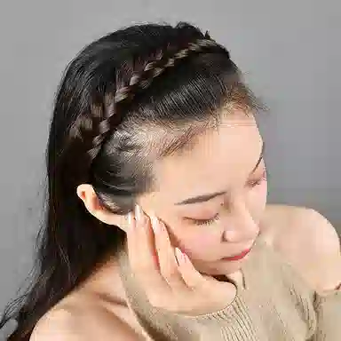 左欧 麻花辫假发 编发高颅顶显发量鱼骨辫子发卡 发箍 女款