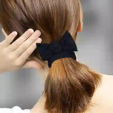 左欧 高马尾发绳黑色加粗皮筋扎头绳女生高颜值春夏高弹力耐用 发圈 女款