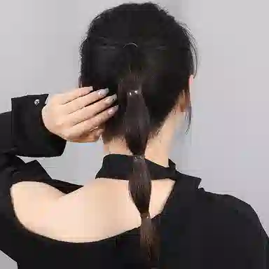 左欧 橡皮筋扎头发黑色小皮筋一次性高弹力儿童 发圈 女款