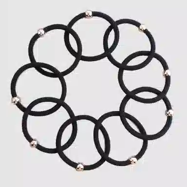 左欧 黑色皮套 尼龙 发圈 女款