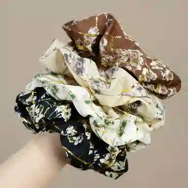 左欧 大肠 高级感碎花 精致复古 公主风高颜值大号 发圈 头绳 女款