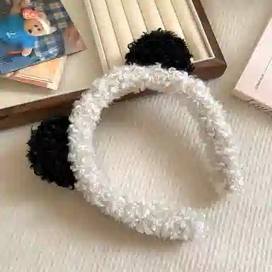 左欧 熊猫超萌卡通防滑压发 发箍 女款