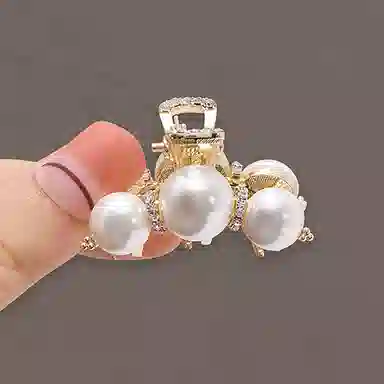 左欧 精致小巧刘海夹子 小号后脑勺抓夹 珍珠水钻 发夹 女款