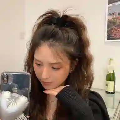 左欧 复古精致爱心后脑勺高马尾高级感可爱 植绒 发夹 女款