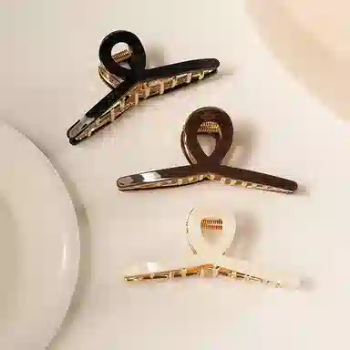 左欧 发量少 后脑勺盘发 高级感鲨鱼夹 发夹 女款